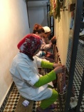 We went to a women's carpet coop and saw how they weave carpets on the looms. They even let us try! (I'm pretty good!)